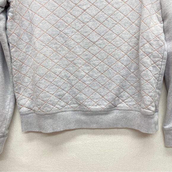 Patagonia Women's Light Gray Quilted Small Sweatshirt Orange Stitching Casual - Picture 4 of 10